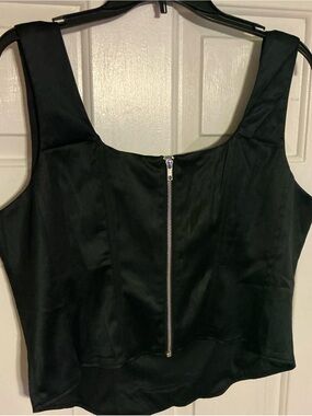 torrid Black Strapless Zip-Front Dress Top